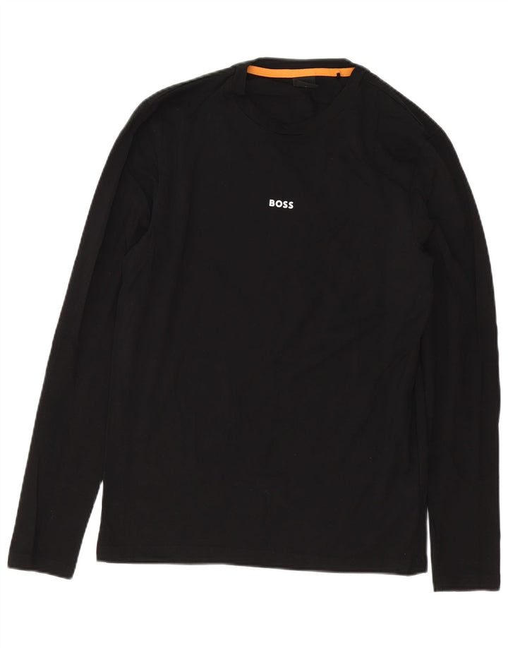 Hugo Boss Top da uomo a manica lunga piccolo in cotone nero