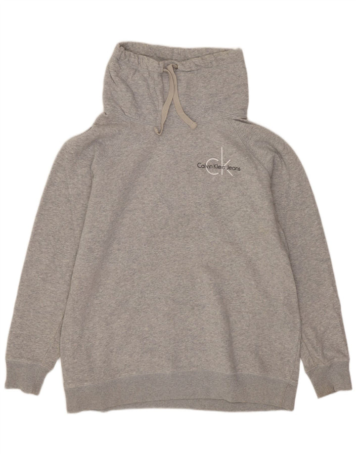 CALVIN KLEIN JEANS Felpa da donna Maglione UK 14 Grigio medio chiazzato