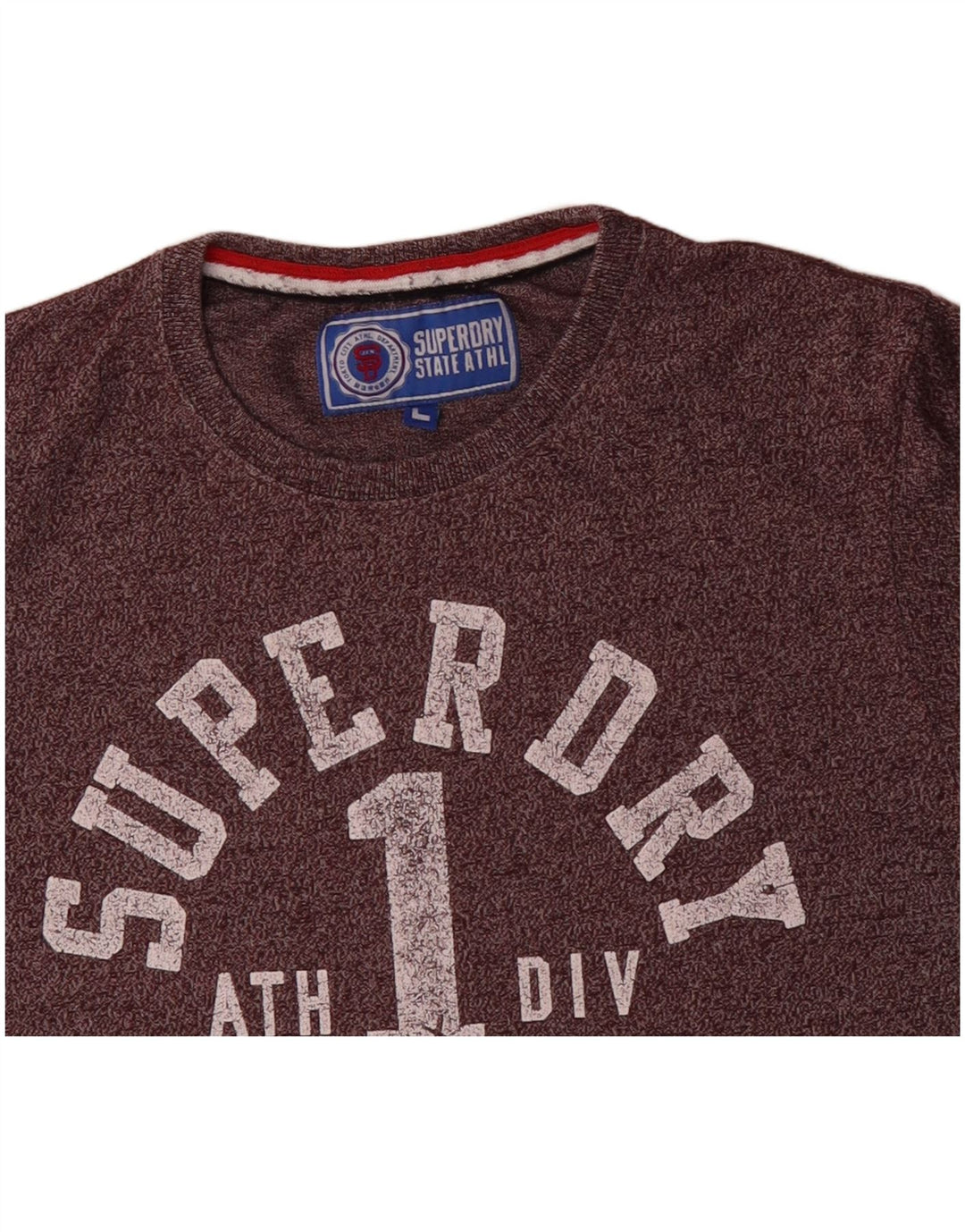 T-shirt grafica da uomo SUPERDRY Top grande in cotone screziato viola