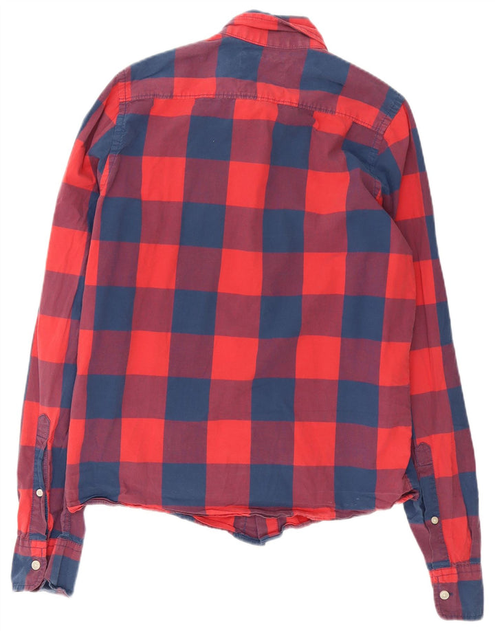Camicia da uomo HOLLISTER in cotone scozzese rosso medio