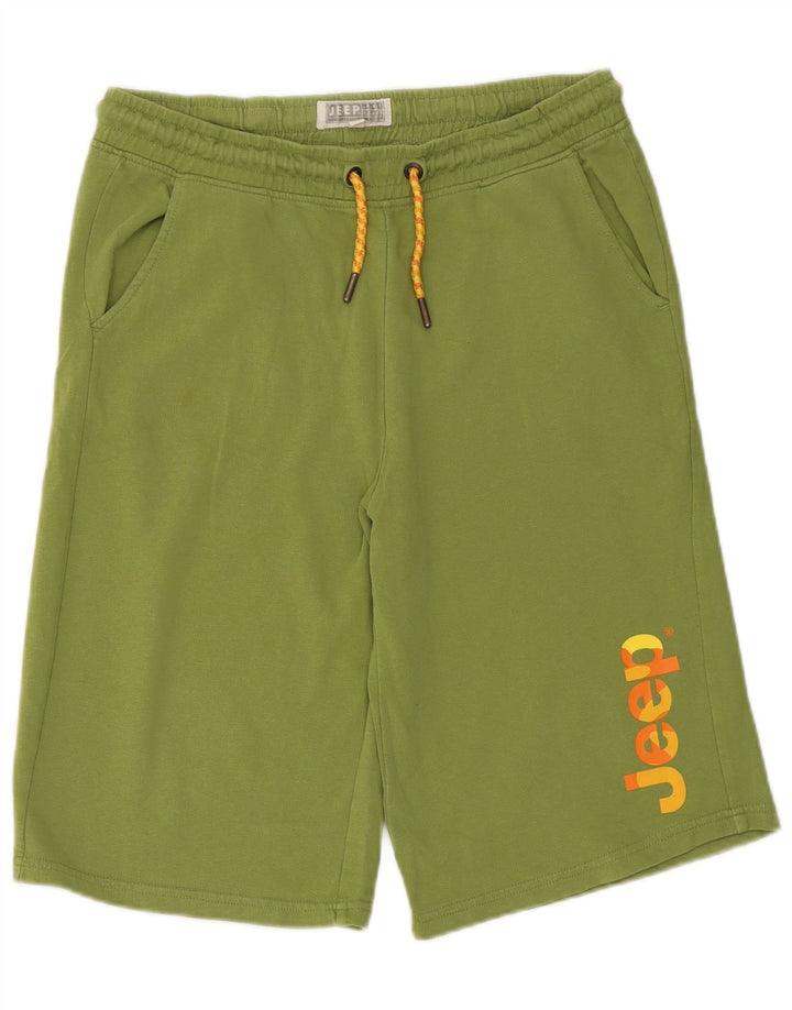 Pantaloncini sportivi grafici da uomo Jeep in cotone verde medio
