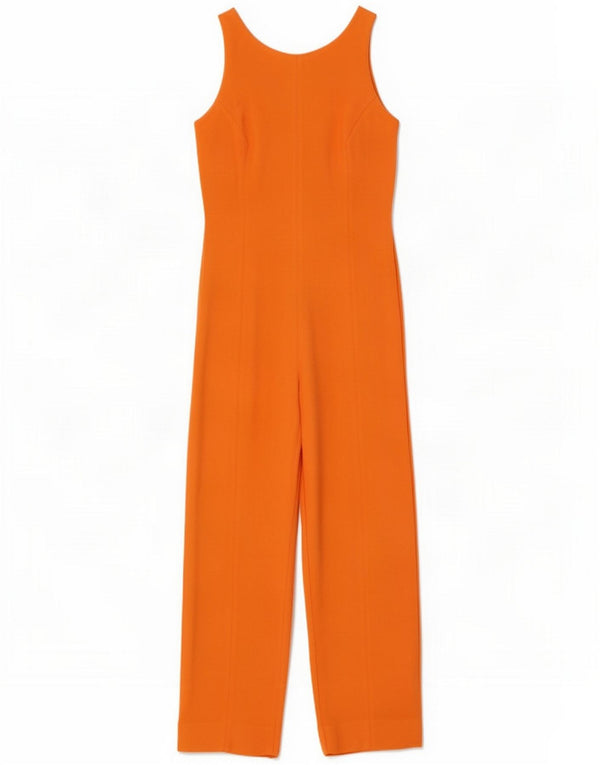 Tuta senza maniche vintage da donna UK 12 Lana arancione media
