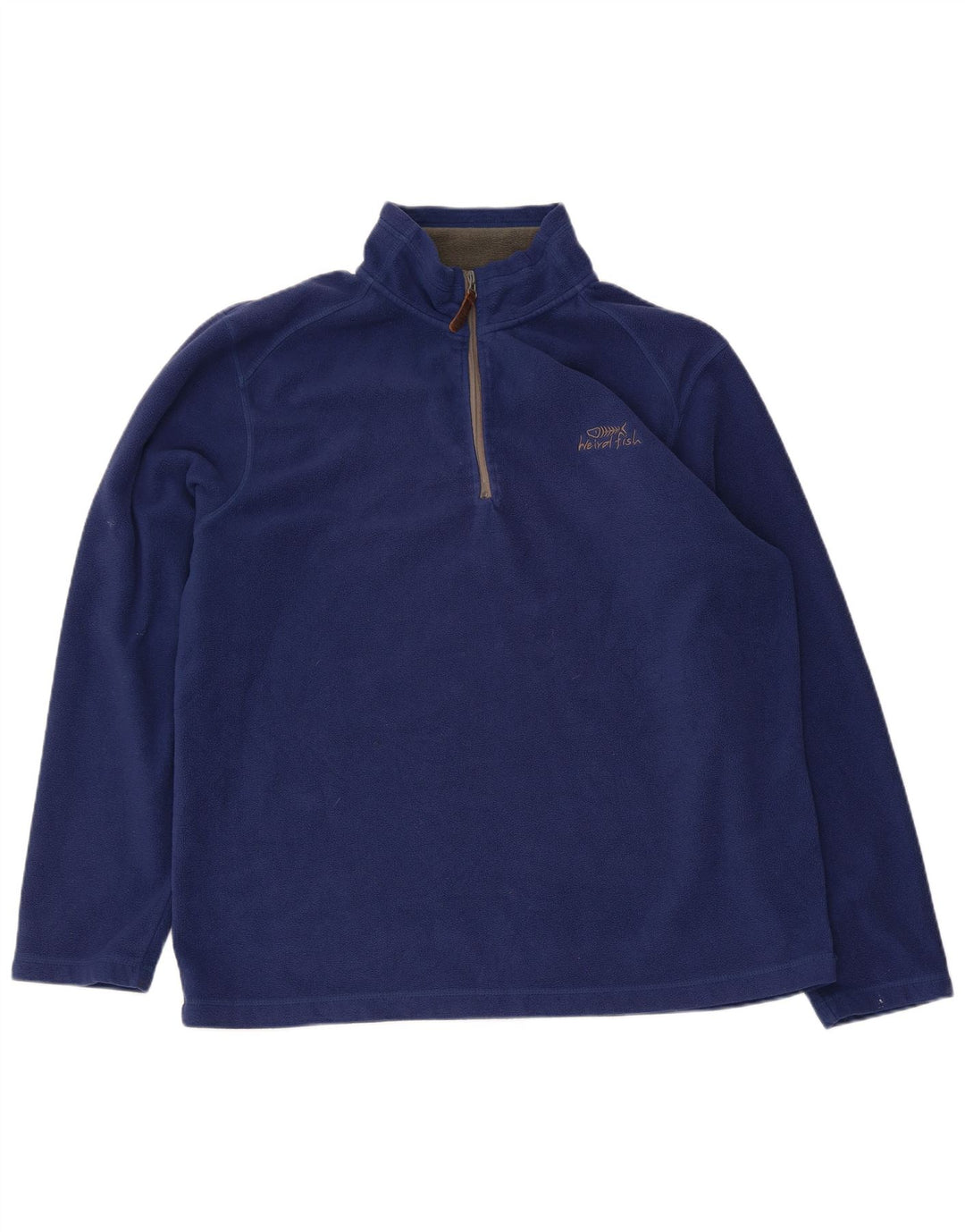 Maglione in pile da uomo con collo con zip Weird Fish XL poliestere blu navy