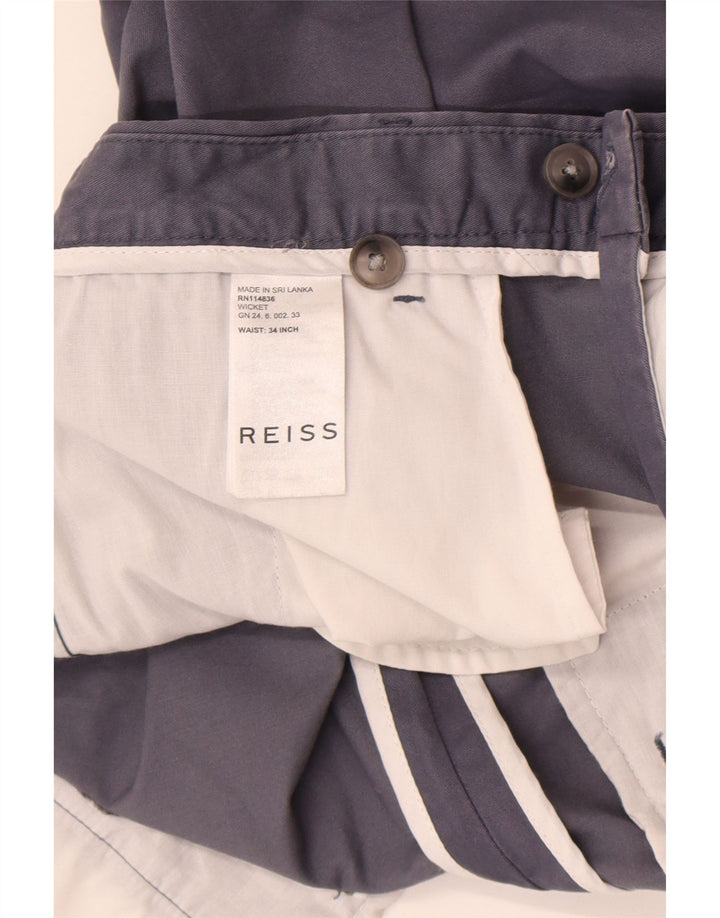 Pantaloncini chino da uomo Reiss W34 Large in cotone blu navy