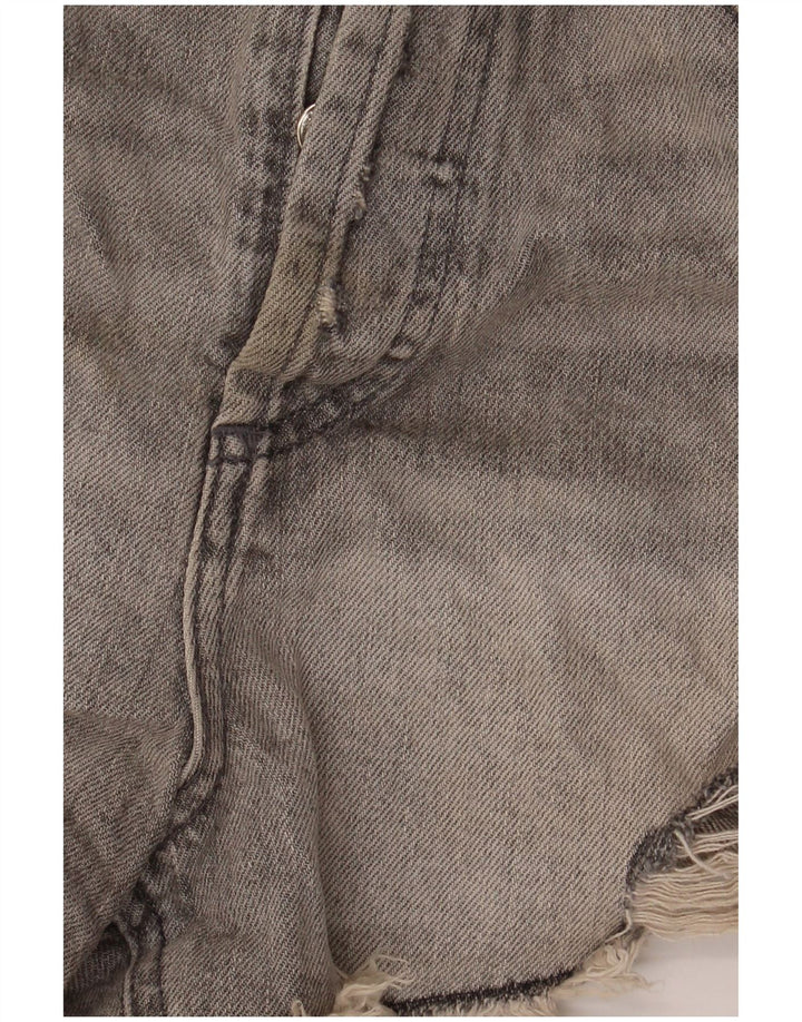 Pantaloni caldi da donna in denim effetto invecchiato Zara EU 40 medio W30 cotone grigio