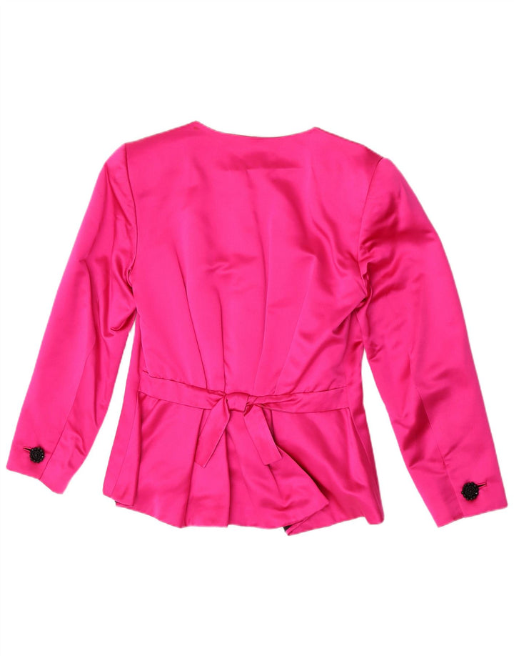 Giacca blazer vintage da donna a 1 bottone UK 10 piccola rosa