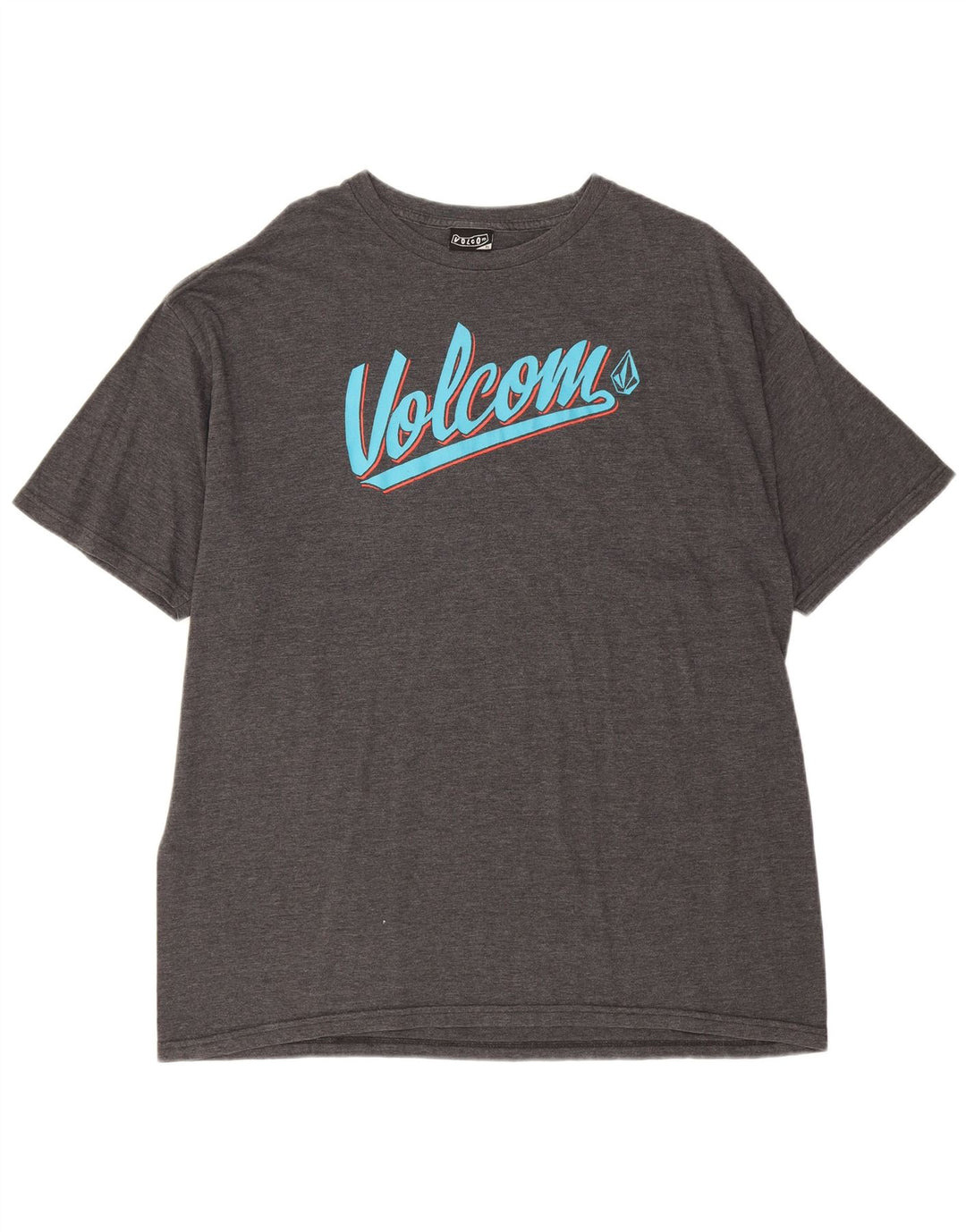 T-shirt grafica da uomo Volcom Top XL in cotone chiazzato grigio