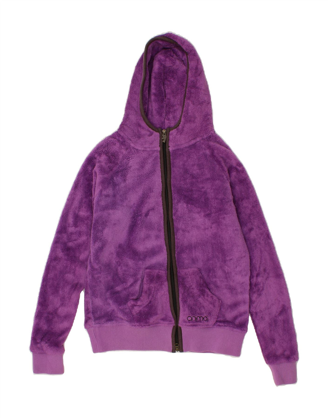 ANIMAL Womens Hooded Fleece Jacket UK 12 Medium  Purple Polyester Vintage Animal and Second-Hand Animal from Messina Hembry 