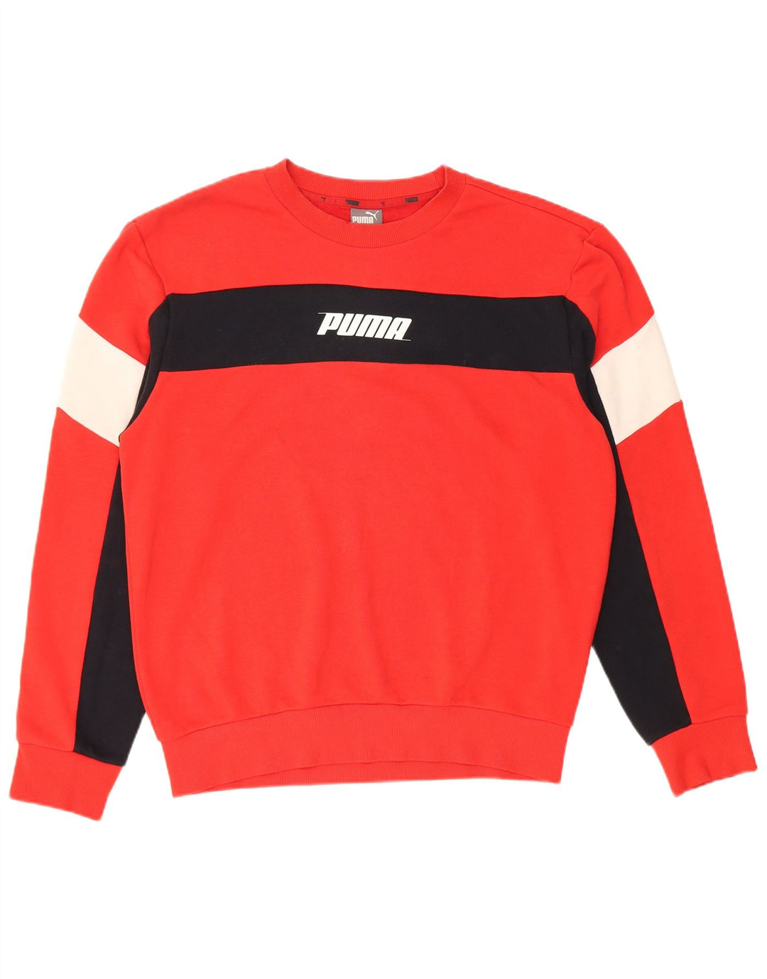 Felpa grafica da uomo Puma Maglione piccolo rosso in cotone color block