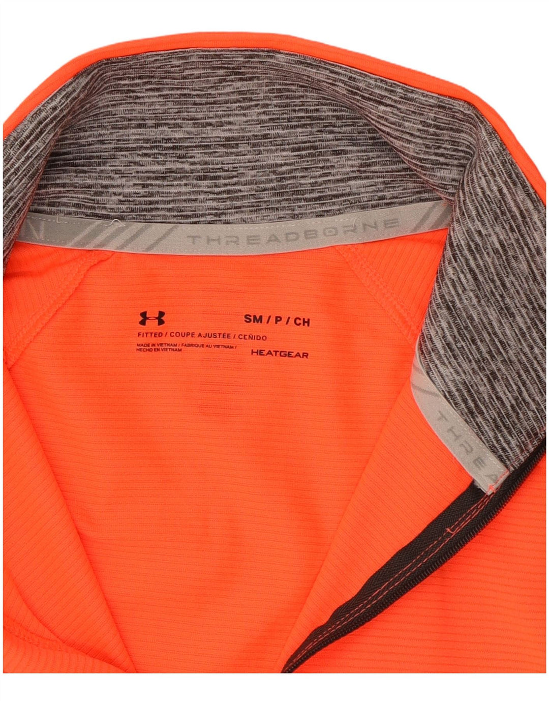 UNDER ARMOUR Womens Heat Gear Pullover Tracksuit Top UK 10 Small Orange