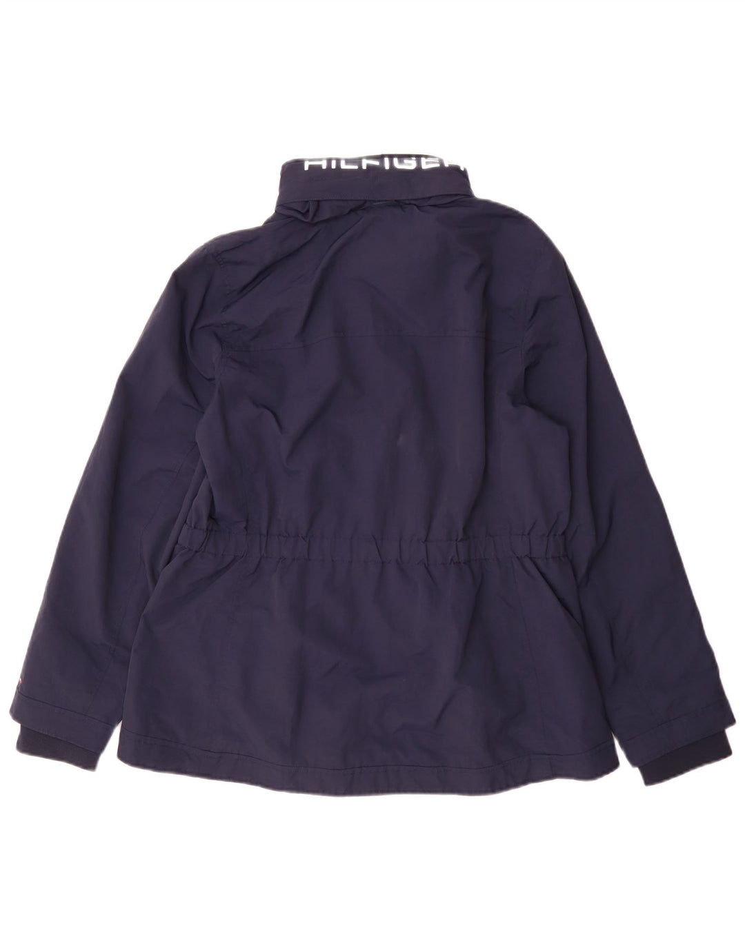 Giacca antipioggia da donna Tommy Hilfiger UK 14 Large in nylon color block blu navy