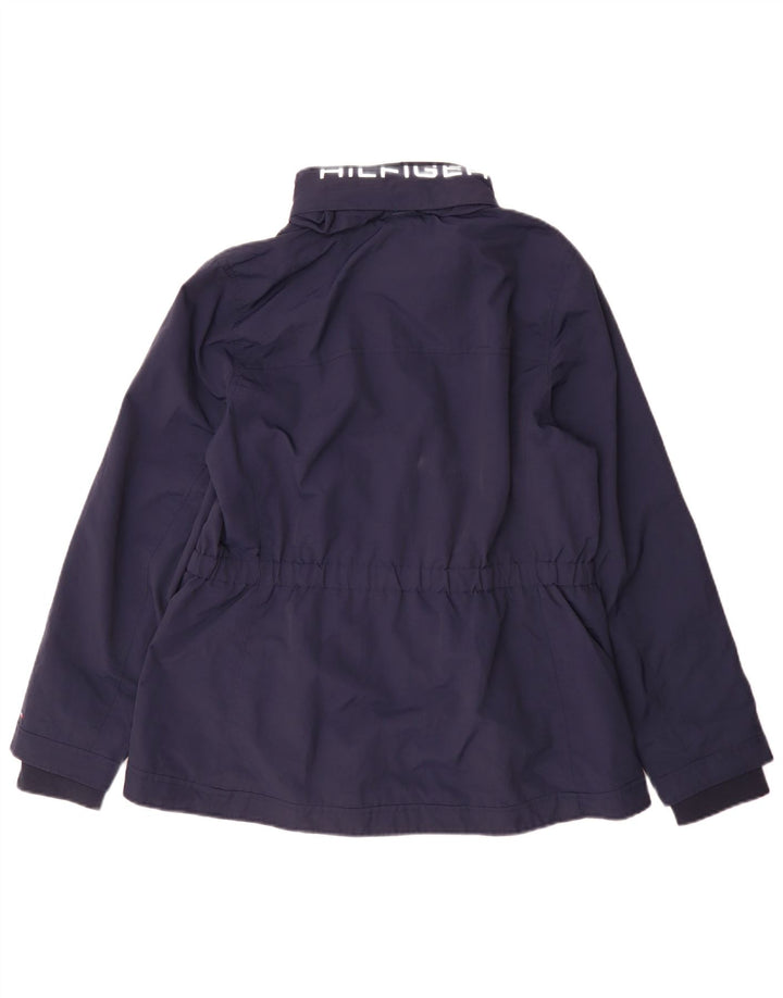 Giacca antipioggia da donna Tommy Hilfiger UK 14 Large in nylon color block blu navy