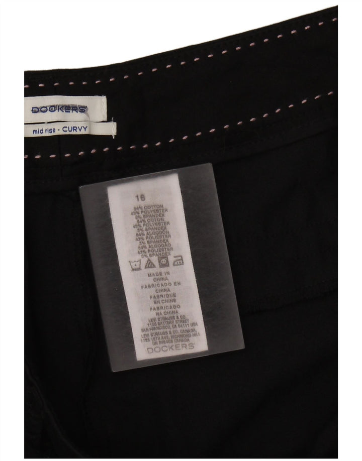 DOCKERS Pantaloni Capri Curvy a vita media da donna US 16 2XL W36 L21 Nero