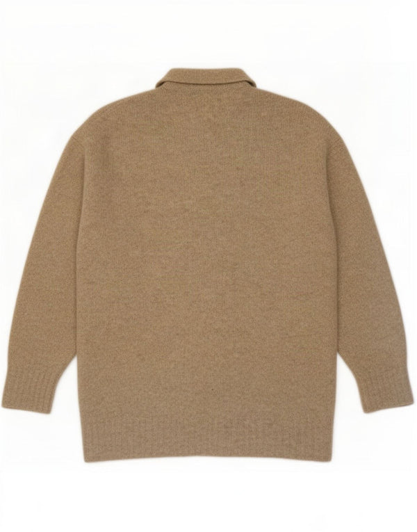 Maglione girocollo oversize da donna Zara UK 14 Acrilico beige medio