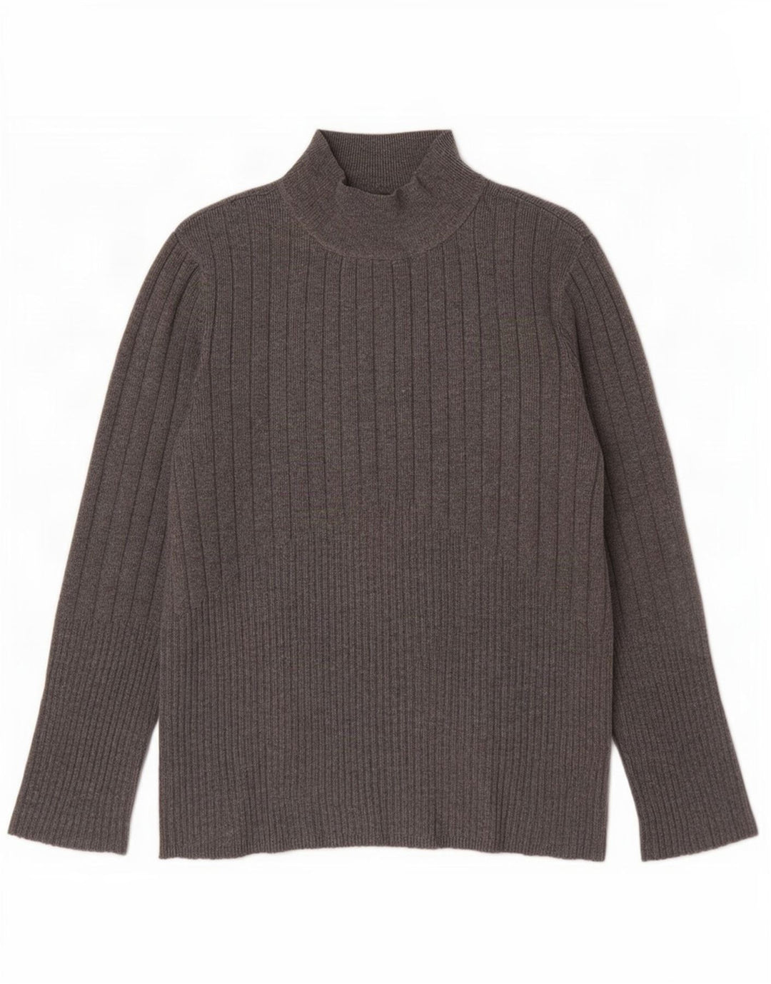 Maglione maglione a collo alto da donna Marks & Spencer UK 12 Viscosa grigio medio
