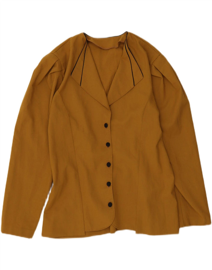 Giacca blazer vintage da donna a 5 bottoni UK 14 marrone medio