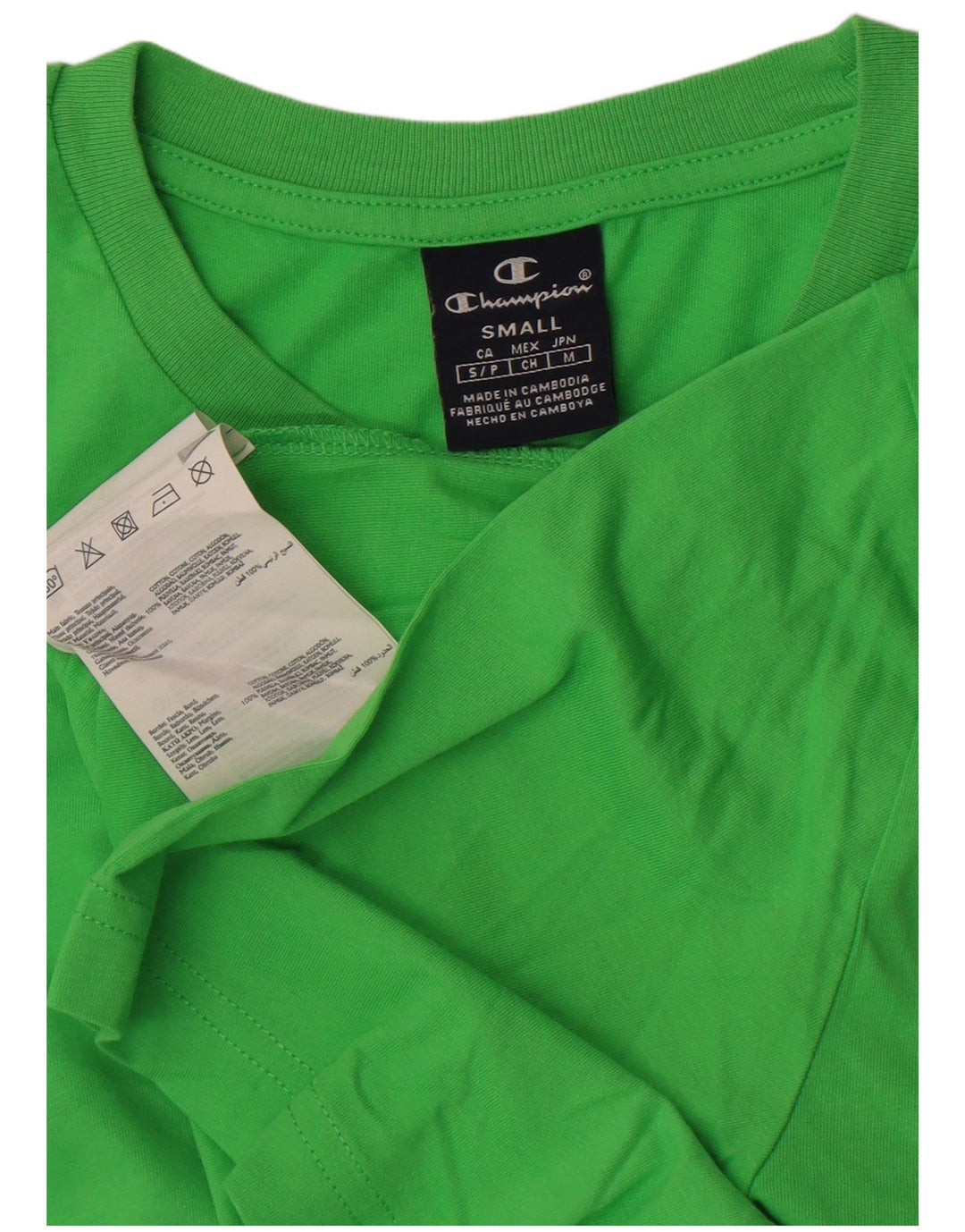 T-shirt grafica da uomo CHAMPION Top piccola in cotone verde