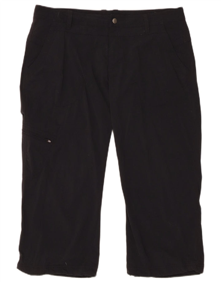 Pantaloni capri dritti da donna EDDIE BAUER US 10 Large W30 L21 neri