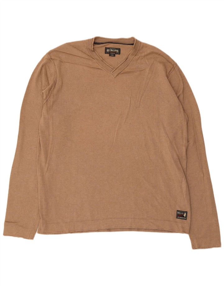 Maglione da uomo con scollo a V Marlboro Classics XL Beige