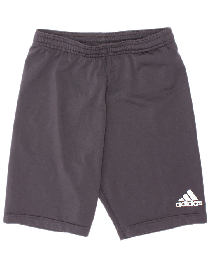 Pantaloncini sportivi Adidas da ragazzo 10-11 anni in poliestere grigio