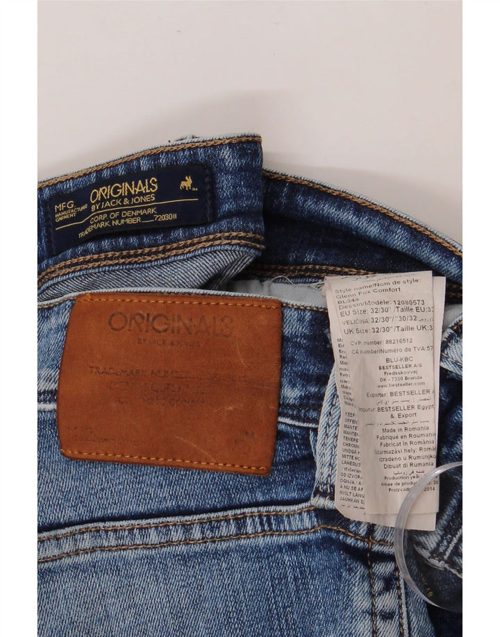 JACK & JONES Jeans slim da uomo W32 L30 Blu cotone