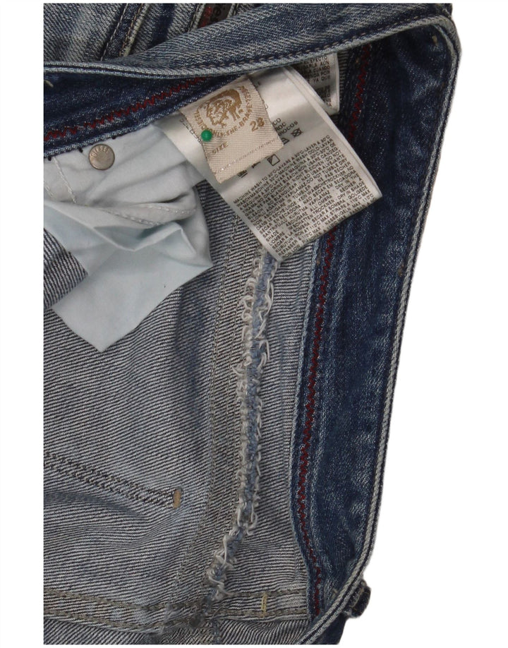 Jeans dritti invecchiati da donna Diesel W28 L32 cotone blu