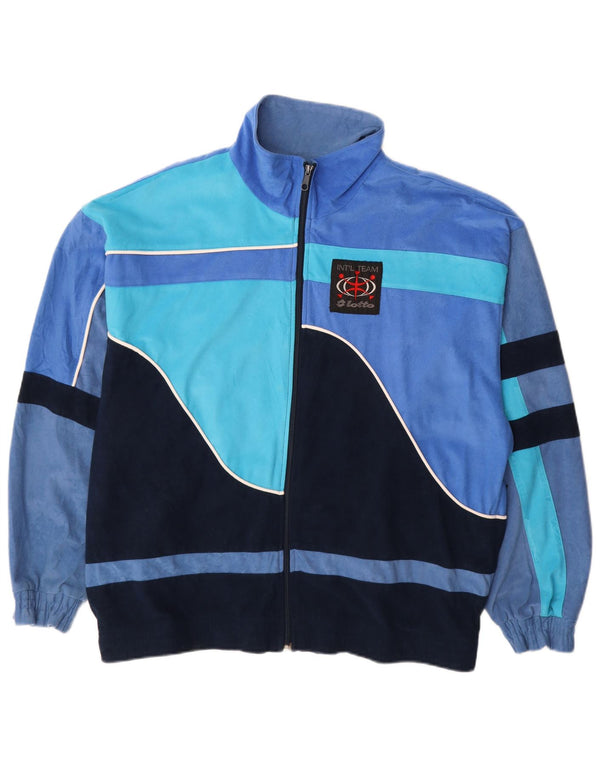 Giacca da ginnastica da uomo in velluto Lotto 2XL Blu Colourblock
