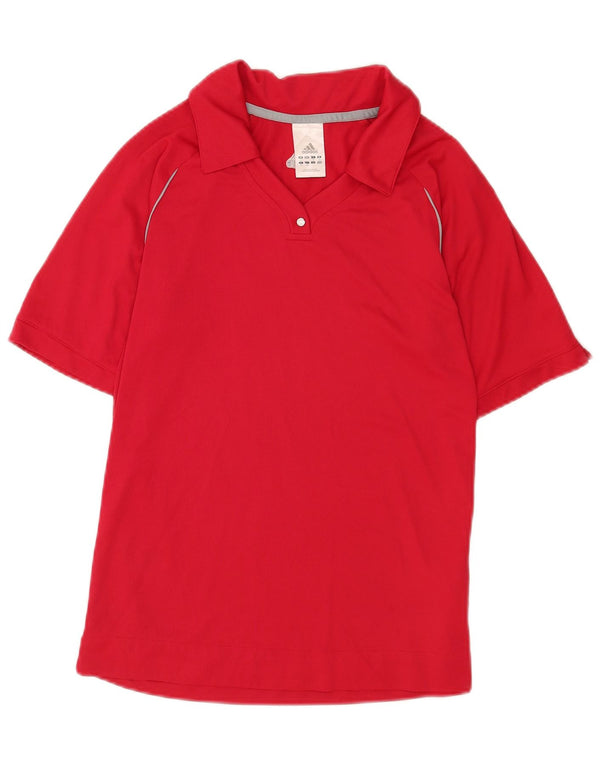 Polo Adidas da donna UK 12 Medium Rosso Poliestere
