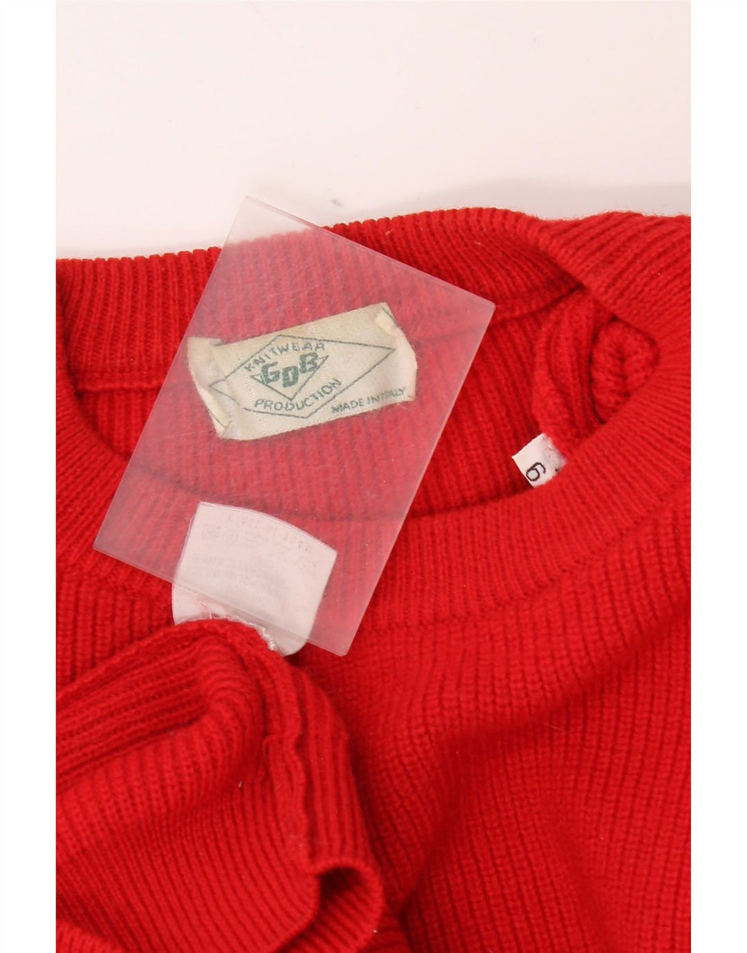 Maglione maglione girocollo oversize da donna vintage UK 18 XL lana vergine rossa