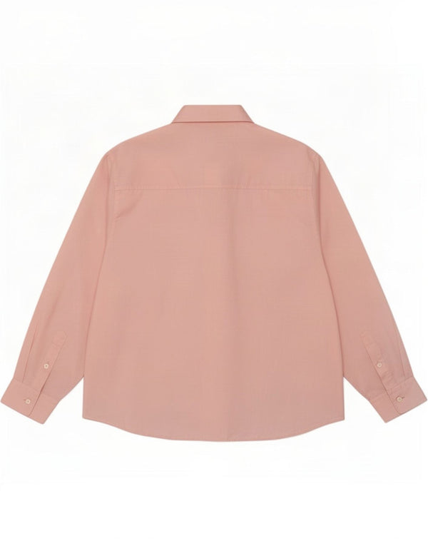 Camicia da donna vintage UK 12 poliestere rosa medio