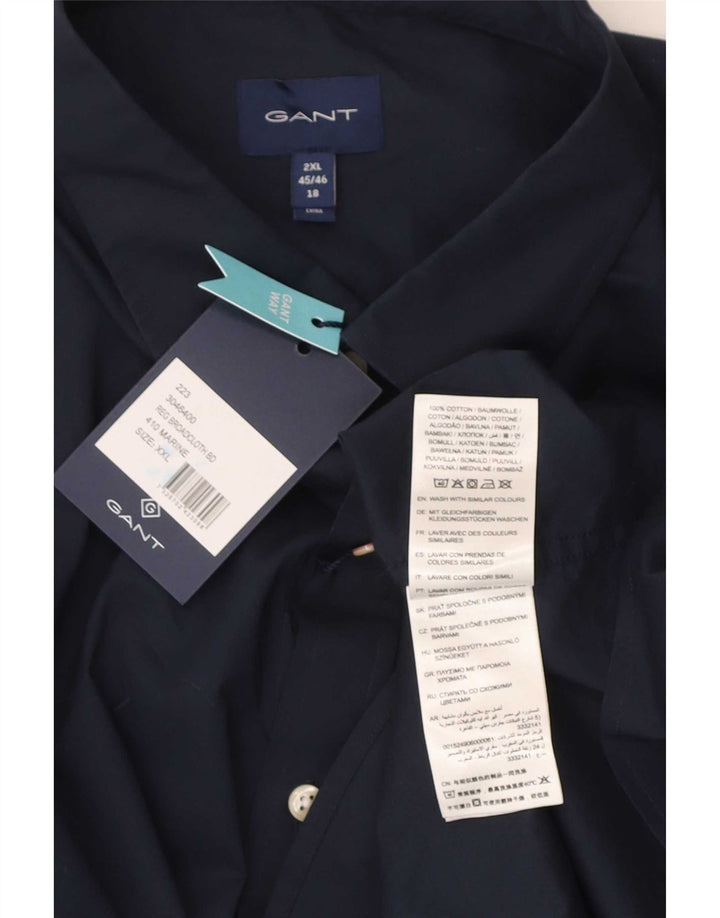 Camicia Gant da uomo vestibilità regolare 2XL cotone blu navy classico