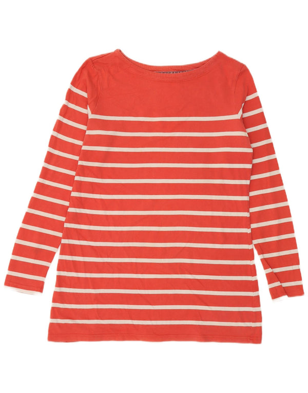 Fat Face Maglia regolare da donna a maniche lunghe UK 14 Cotone a righe rosse medie