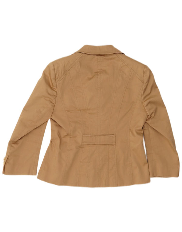 KAREN MILLEN Giacca blazer a 5 bottoni da donna UK 12 Viscosa beige medio