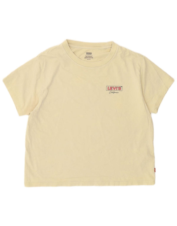 Levi's Womens Crop T-Shirt Top UK 10 Small Yellow Cotton