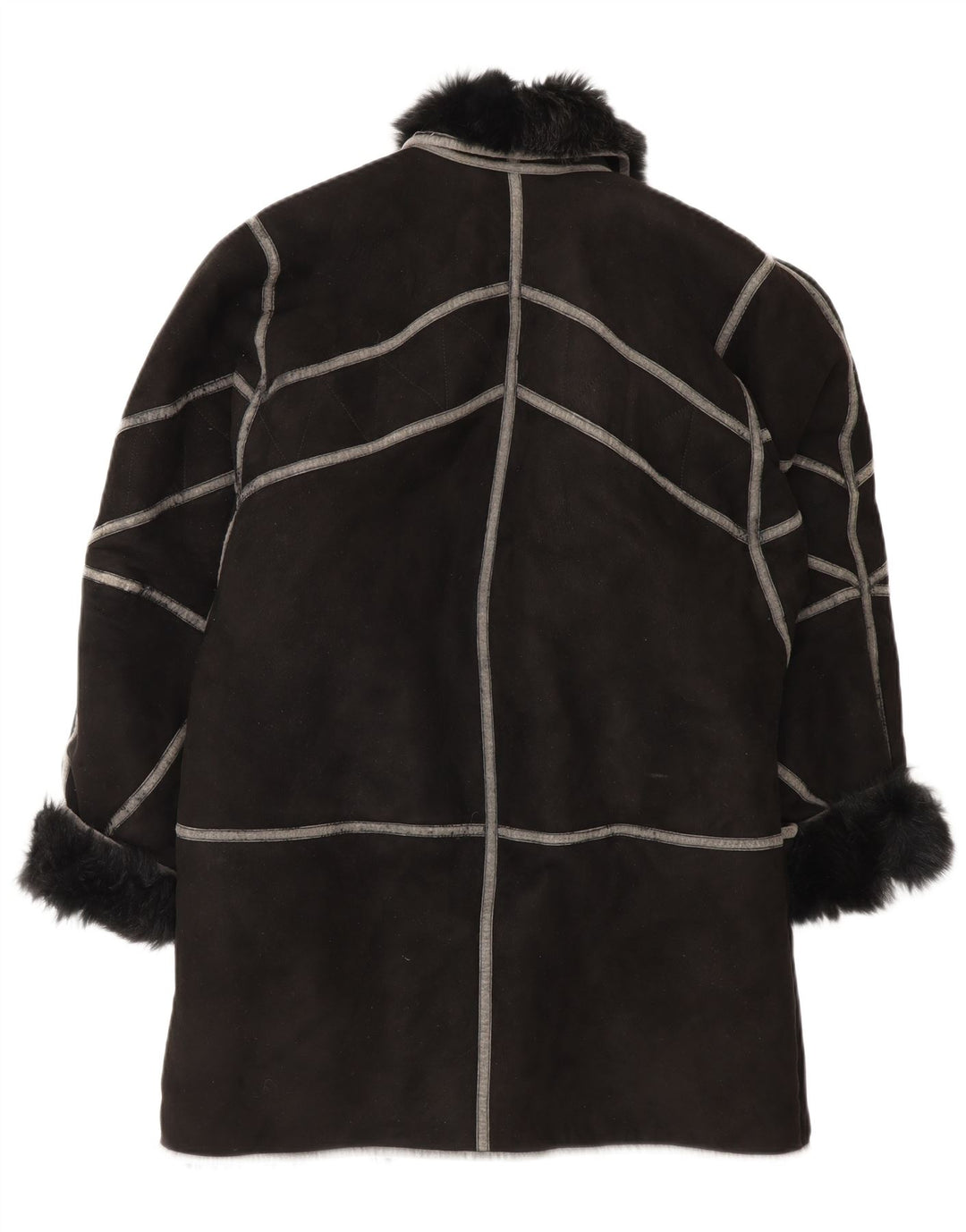 Cappotto oversize in shearling vintage da donna IT 42 Shearling medio nero