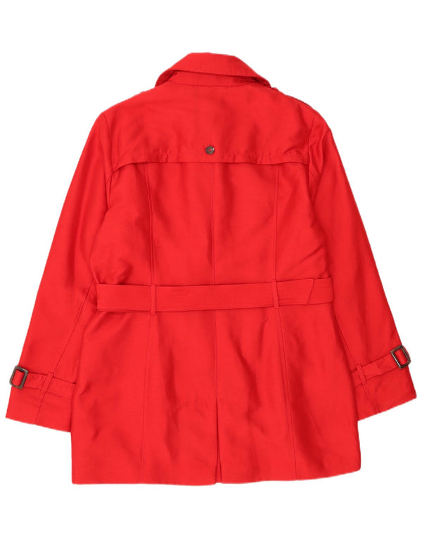 Trench da donna Laura Ashley UK 14 poliestere rosso medio