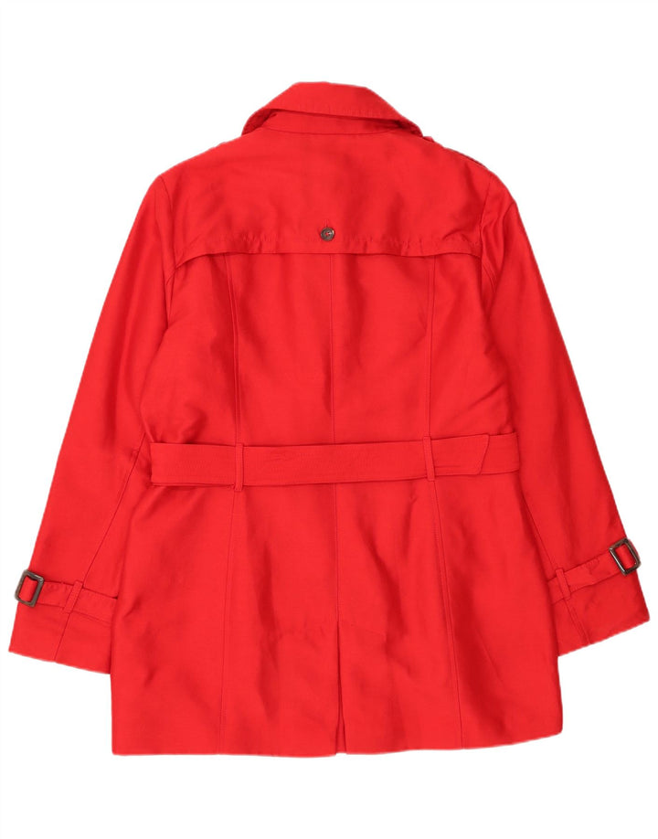 Trench da donna Laura Ashley UK 14 poliestere rosso medio
