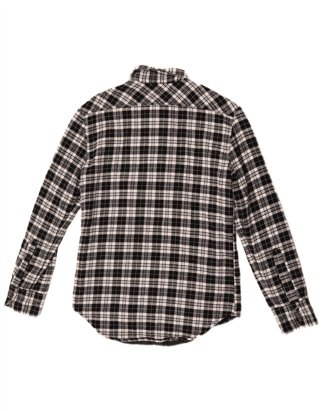 Zara Camicia da uomo in flanella da boscaiolo piccola in cotone a quadri neri