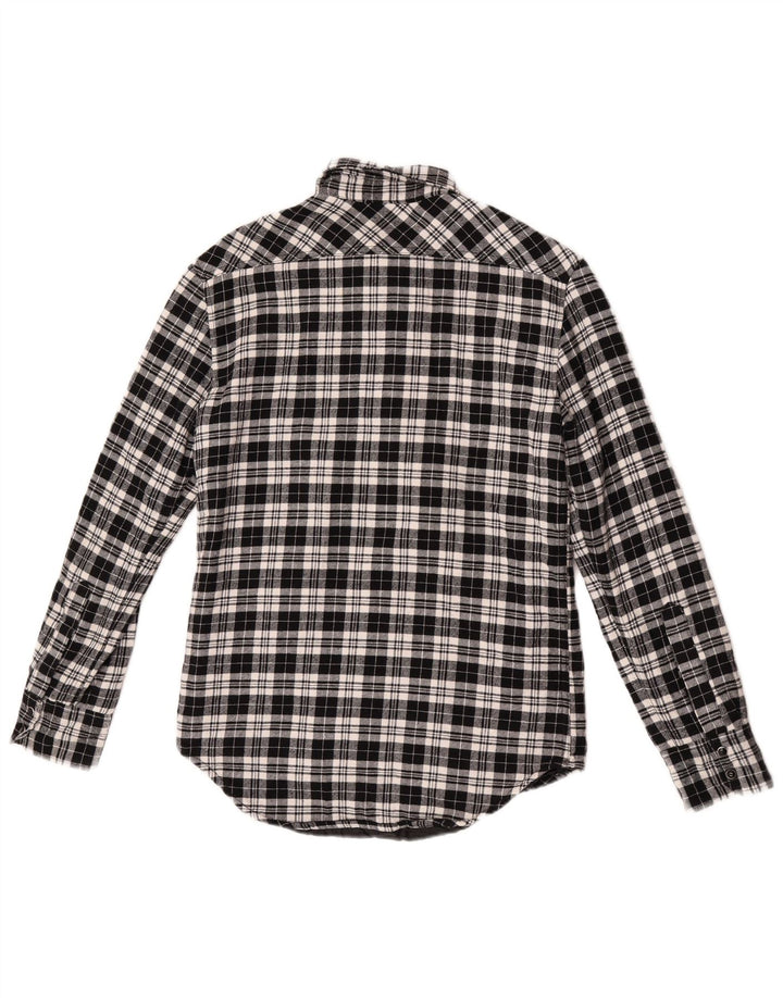 Zara Camicia da uomo in flanella da boscaiolo piccola in cotone a quadri neri