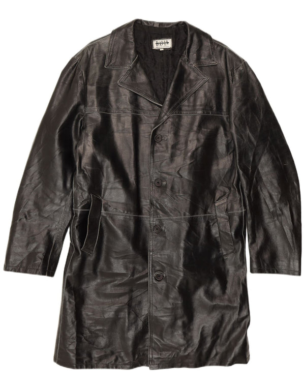 Cappotto in pelle da uomo Davin UK 40 grande in pelle nera