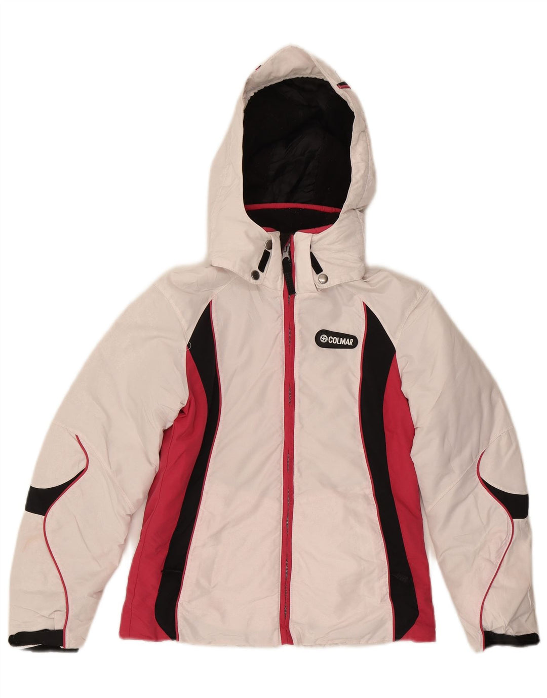 COLMAR Girls Hooded Ski Jacket 11-12 Years White Colourblock
