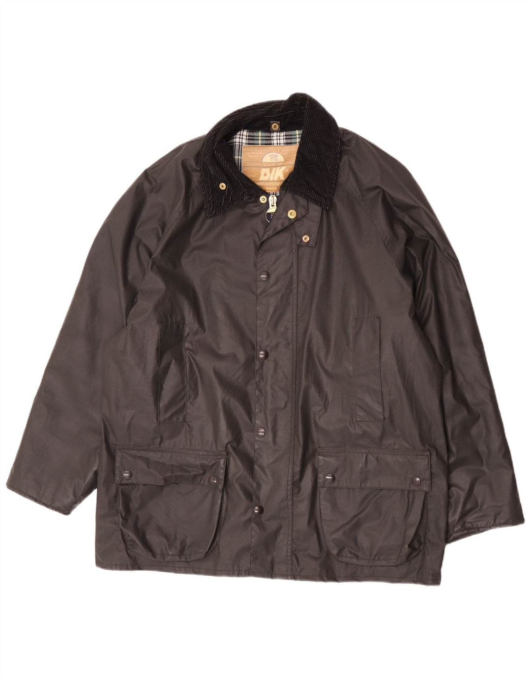 Giacca vintage in cotone cerato da uomo UK 38 medio nero