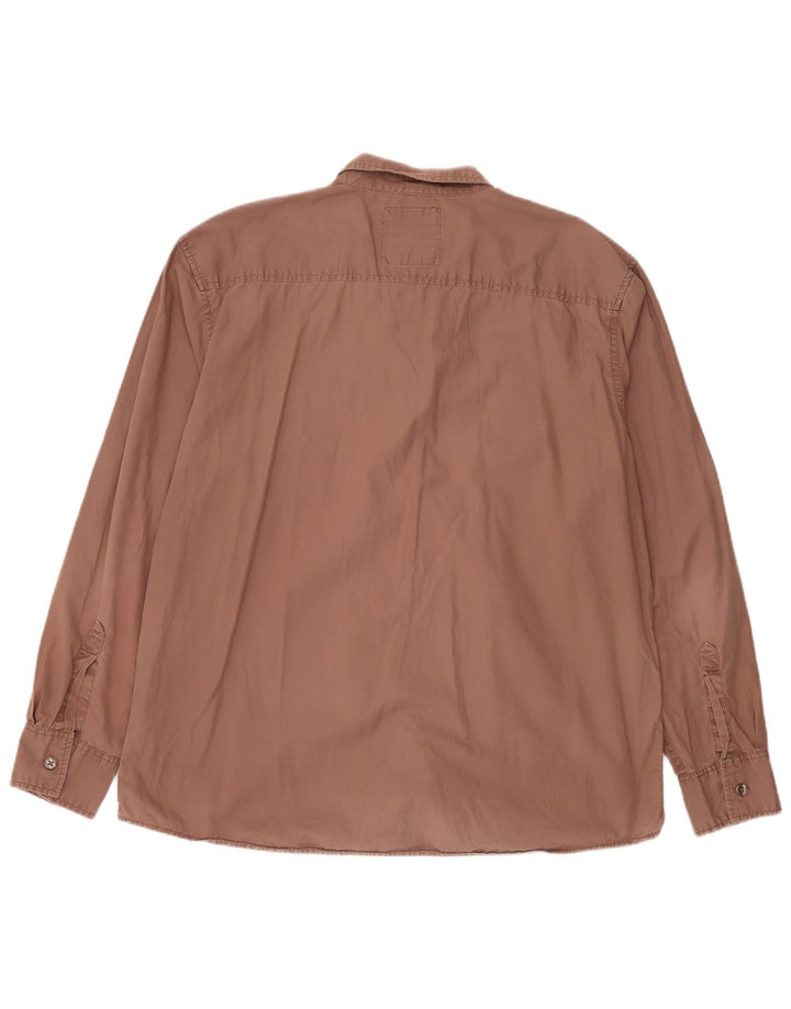 Camicia vintage da uomo XL in cotone marrone
