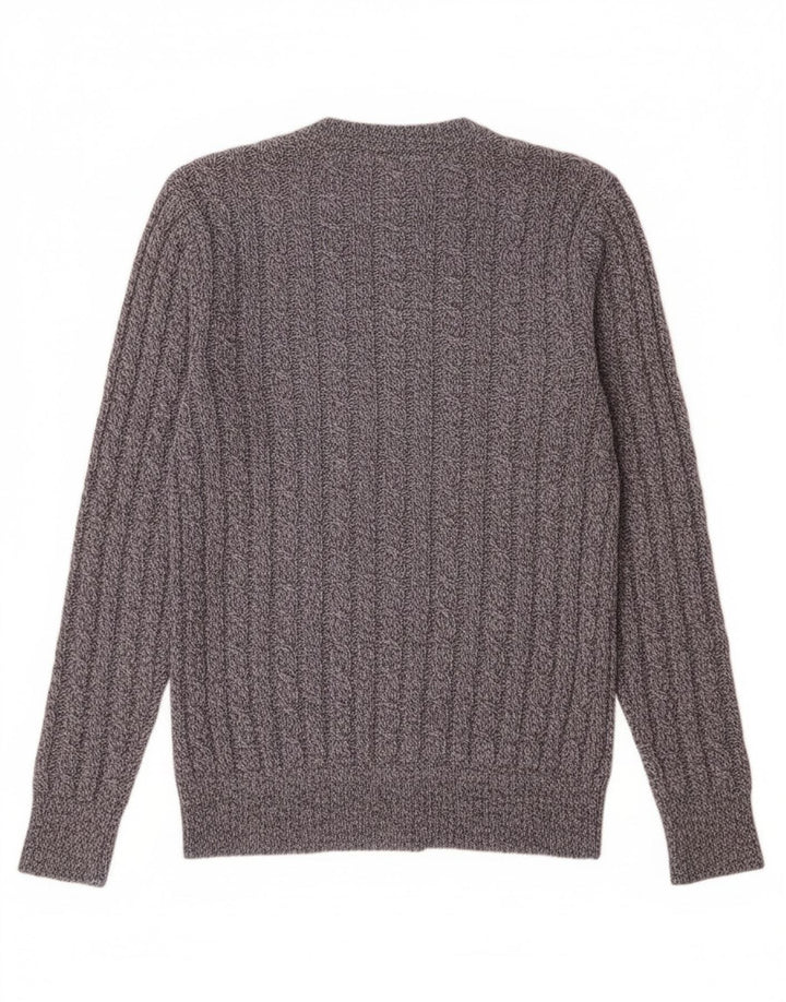 Maglione maglione girocollo da uomo Superdry grande lana d'agnello screziata blu navy