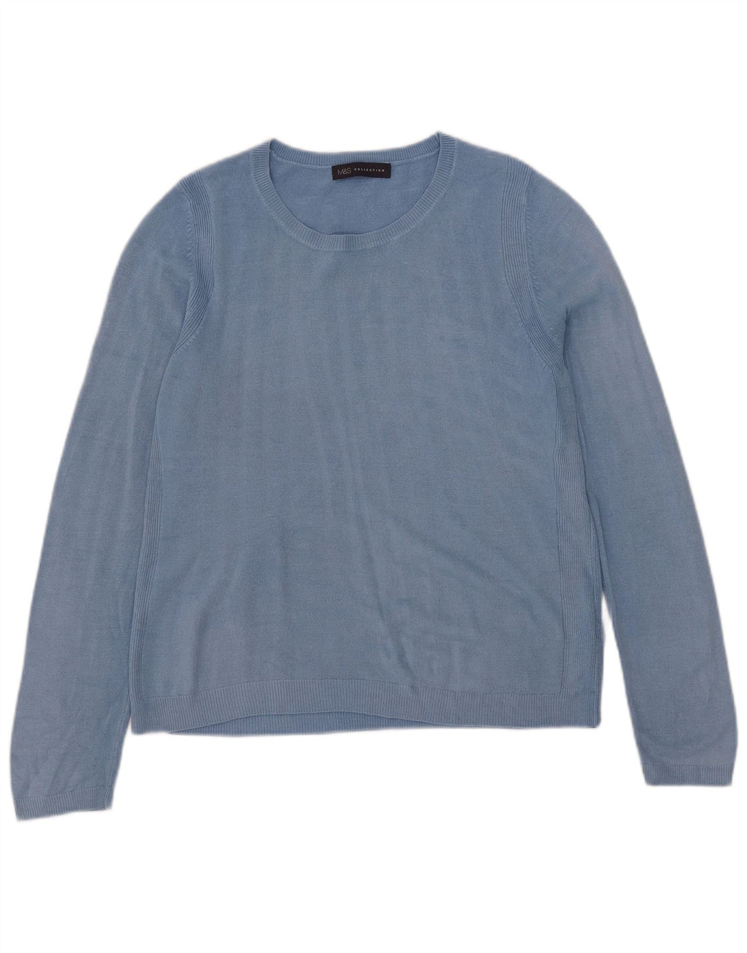 Maglione maglione con scollo a barca da donna Marks & Spencer UK 14 Acrilico blu medio