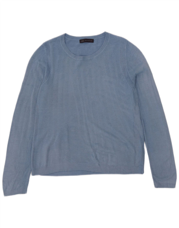 Maglione maglione con scollo a barca da donna Marks & Spencer UK 14 Acrilico blu medio