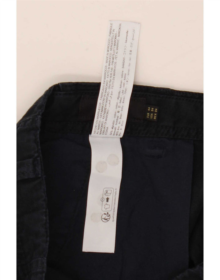Pantaloncini chino da uomo Massimo Dutti EU 44 Large W34 cotone blu navy