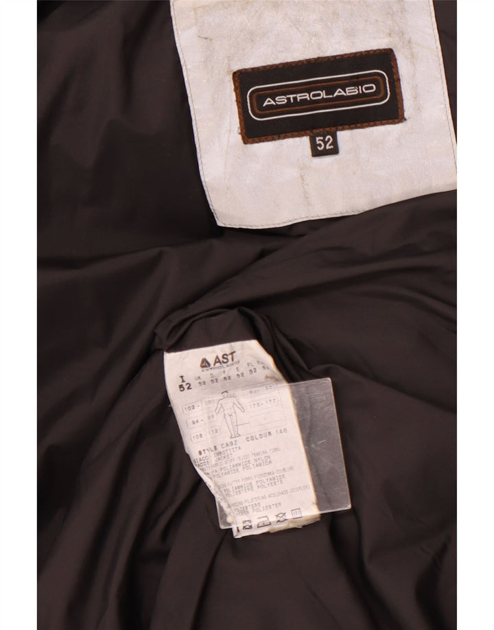 ASTROLABIO Giacca imbottita con cappuccio da uomo UK 42 XL Nylon marrone
