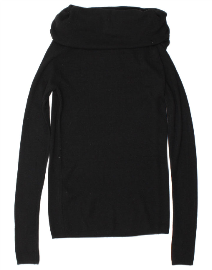 Maglione maglione a collo alto da donna Zara UK 12 poliestere nero medio