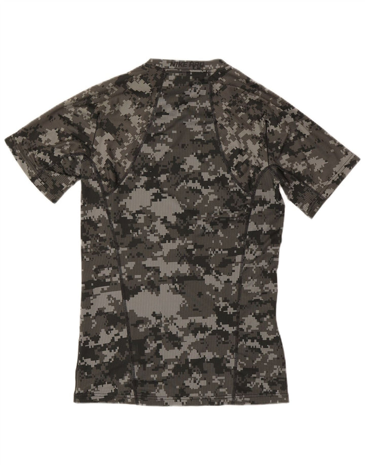 Nike - T-shirt grafica aderente da uomo, piccola, in poliestere geometrico grigio
